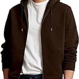 Plain Winter Wear Stylish Long Sleeves Hooded Neck Full Zip Zipper for Men-image-65