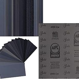Latex Wet or Dry Sand Paper | Abrasive Papers Sheets, 80,120,150,220,320,400,600,1000,1200,2000 Grits Sanding Automotive, Woodworking Furniture, Hand Sand Block Sander (2 Each, Total 20)-image-19