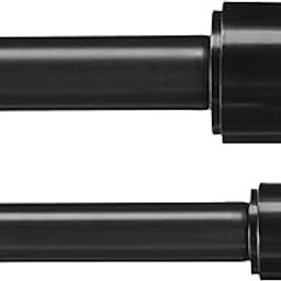 amazon basics 1'W Double Extendable Tension Curtain Rods with Cap Finials Set, 36' to 72', Black-28