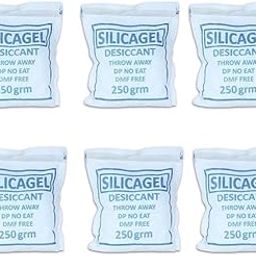 Silica Gel 250 Gram Pouch of 2 Packets (250 gm / 2 packets) | Silica Gel Pouches for Room Kitchen Wardrobe Cupboard car Bedroom Camera Lenses Shoes (250gm Pack of 6)-image-45