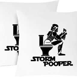 Mojolo Storm Pooper Theme Cushion Cover with Filler (12x12 Inches)(Pack of 2)-image-96