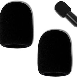 Crysendo Mic Cover Compatible With 5.5cm X 8cm Sized Microphones | High Density Foam Sponge Windscreen | Soft Mic Shield With Pop Filter Protection (Black - 2pcs)-image-32