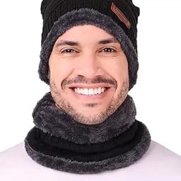 Men’s and Women's Woolen Cap with Neck Muffler-image-89