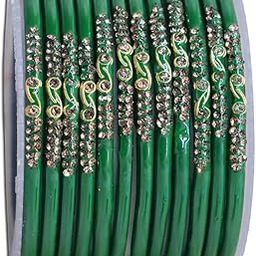 Zircon Glass Bangles for Women | Traditional Stylish Beads Bangle Set for Ladies-image-24