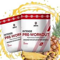 Zedon Nutrition Intense Pre-Workout Explosive Energy, For Men & Women 30 Servings, Pineapple Flavor-28