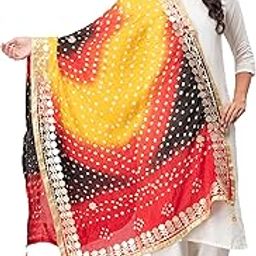 Women's Dupatta, Silk Fabric with Bandhani Embellished Print-picture-42