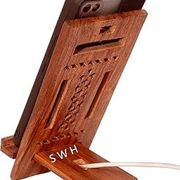 Wooden Sheesham Mobile Phone Stand/Cell Phone Stand/Remote Stand Assembled/Natural Polished Rectangle Tabletop-17