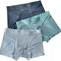 Men's Extra Thin Elastic Underwear Long Comfortable Ice Silk Breathable Comfort Brief Boxer Trunks Imported Material-7