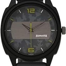 Camo Multicoloured Dial Plastic Strap Watch for Men-NS77086PP11W/NT77086PP11W-1