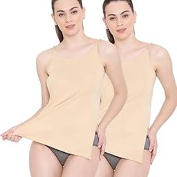 Feelings KS03 Women's Soft Cotton Kurti Slip with Side Slit Adjustable Straps and Enzyme Finish Treatment - Combo Pack-picture-3