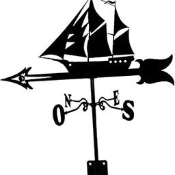 ATORSE Ship Weathervane Yard Art Decoration Weather Vane for Home Fence Posts Roof-image-43