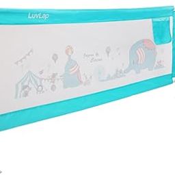 Luvlap Comfy Baby Bed Rail Guard (6 ft x 2.3 ft), 180cmx72cm, Bed Rails for Baby & Toddler Safety, Portable, Adjustable Height, Single Side Bed Rail, Pack of 1, Green-6