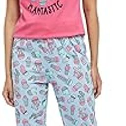 Women Nylon Printed Round Neck Capris Set T-Shirt with Capris-image-1