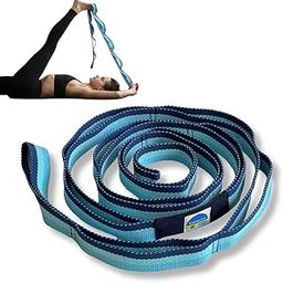 Stretching Strap with Loops 12 Multi Loop Non Elastic Stretch Strap, Physical Therapy Equipment, Yoga Strap Stretch Bands for Exercise and Flexibility, Leg and Calf Stretcher Belt (Blue 1)-image-31