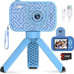 DMG TECH Digital Camera for Kids - 96MP, 8x Zoom, 1080P HD Video, 32GB SD Card, 2.4 Inch IPS Screen, Selfie Camera for Teens (Blue)-image-98