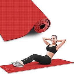 PowerMax Fitness YE4-1.1-RD 4mm Thick Premium Exercise Yoga Mat for Gym Workout [Ultra-Dense Cushioning, Tear Resistance & Water Proof] Eco-Friendly Non-Slip Yoga Mat for Gym and Any General Fitness-image-45