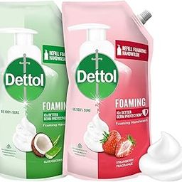 Dettol Foaming Handwash Refill Combo- Strawberry & Aloe coconut, (Pack of 2-700ml each)| Rich Foam | Moisturizing Hand Wash | Soft on Hands-31