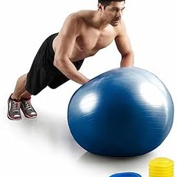 Exercise Ball, Anti-Burst Stability Ball with Pump, 65 cm, Blue-image-80