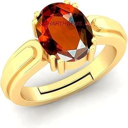 9.00 Ratti 8.00 Carat Natural Gomed Stone Astrological Gold Ring Adjustable Gomed Hessonite Astrological Gemstone for Men and Women {Lab - Tested}-image-67