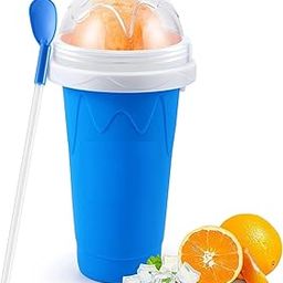 Slushie Maker Cup Magic Quick Frozen Smoothies Cup Double Layer Silica Cup Squeeze Cup DIY Slushy Maker With Lid & Straw Shake Ice Cream Maker For Children And Family (Multicolor)-22