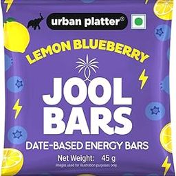 Urban Platter Lemon Blueberry Jool Bars, 45g (Medjool Date Based | Energy Bars | Pack of 1 | Plant Based | with Rolled Oats and Almond Flour)-image-9