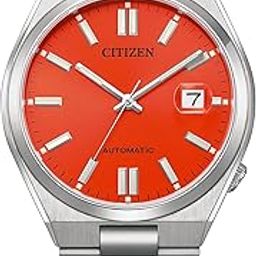 Citizen Stainless Steel Men Automatic Gents Analog Watch Pantone Blazing Red Dial - Nj0158-89W, Silver Band-6