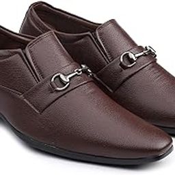 Men's 2" Height Increasing Synthetic Material Formal Buckle Moccasion, Loafer Slip-On Shoes with Pu Sole.-image-97