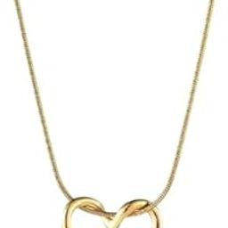 Elegant Simple Heart Shape 18K Stainless Steel Gold Plated Hollow Pendant Necklace, Fancy Stylish Women Fashion Jewellery Accessories, Gifts for Girls (Pack of 1)-image-4