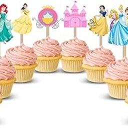 Party Propz™ Princess Cup Cake Topper set of 24 Pieces/Princess Birthday Party Supplies/Princess Birthday Party Decoration/Princess Theme Cake Decoration-16