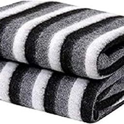 STARNSTYLE 300 TC All Season Light Weight Striped Polar Fleece Single Bed Donation Blanket (152 x 230 cm Pack of 1-10