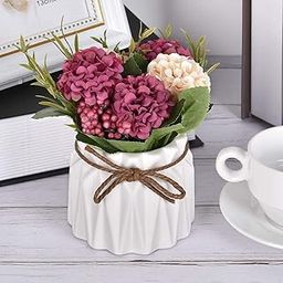 floral art BY NANDINI ceramic Flower White Pot with Artificial Flowers Decoration|Couples Wedding Gift Items Best Friend Birthday, Anniversary Marriage Gifts|Aesthetic Office Desk Study Table Top-image-75