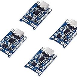AVS COMPONENTS Type C TP4056 Micro Usb Type C 18650 Lithium Ion Battery Charging Power Bank Module Inbuilt BMS and Indicator Pack Of 4 Pcs-4