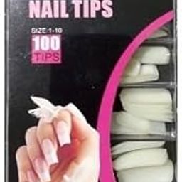 Plain White False Nails – 100 Tips Nail Art Display Set (Pack of 1) for Professional Practice, DIY Manicure Design, Acrylic & Gel Polish Testing, Reusable Nail Extension Tips for Salons, Students & Home Use-2