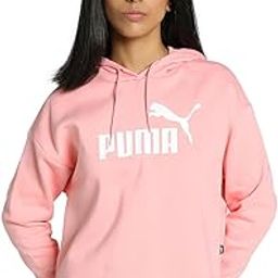 Women's Essential Cropped Logo Hoodie | Relaxed Fit Cotton-Blend Pullover with Adjustable Drawcord Hood & Ribbed Cuffs | Ideal Workouts, Travel & Everyday Sweatshirt for Women-image-17