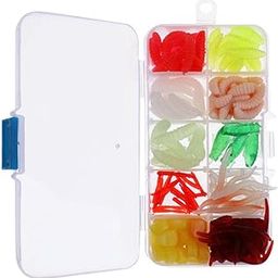 bnf® 175 Pieces Lifelike Soft Bait Set Artificial Worm Lure Set Cricket Maggot Red Worm Fishing Tackle with Box | Fishing | Baits, Lures & Flies | Soft Plastics-image-76