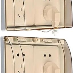 2 Pcs Switch Board Cover for Kids Safety, Practical Electric Switch Board for Home Dark Yellow Modular Switch Board Box Self Adhesive Transparent Double Waterproof Box Bathroom Waterproof-10