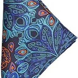Velvet Men's Casual Style Blue Microfiber Pocket Square, Free Size-picture-6