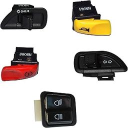 NIKAVI Start,Horn,Indicator,Headlight,Dim/Dip Modular Switches Compatible for TVS Wego/TVS Jupiter(Set of 5)(MS8+MS9+MS10+MS11+MS25)-16