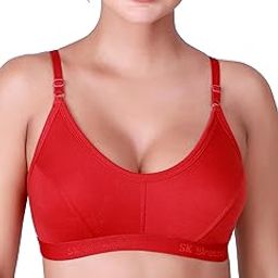 568 Cotton Seamed Non Padded Full Coverage Non-Wired Women Sports Bra-image-64