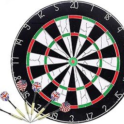 Famous Quality Special Metal Wiring tip 18'' Double Faced Flock Printing Thickening Family Game Dart Board with 6 Needle - (18 x 18'' inch)- Multi Color, Pack of 1 Set-image-32