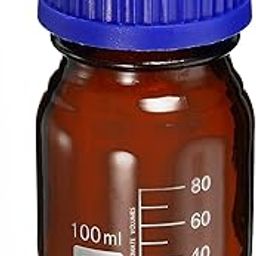 LABXPORT Borosilicate glass Amber Reagent Bottle -100ml with Wide Mouth & Screw Cap – Durable Heat and Chemical Resistant Storage Container Leak-Proof laboratory kitchen and professional use-18