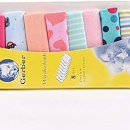 Baby CRY Gerber Cotton Wash Cloth Napkin 8 Pack (Multi Print)-image-57