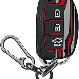Keycept Silicone Tristar Key Cover For Hyundai Exter | Creta | Venue | Aura | I20 Elite, Asta | Grand I10 Nios | Xcent And Facelift 3 Button Smart Key.(Type 1, Black)-15