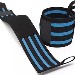 BANTKART 1Pair Wrist Wraps- Wrist Support with Adjustable Straps and Thumb Loops for Home and Gym Workout, Weightlifting, Crossfit, Strength Training, Injury Protection for Men & Women (BLUE)-image-63