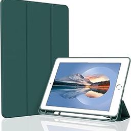 ProElite Cover for Apple iPad Air 3 10.5 inch Case Cover, Smart Flip Case Cover for Apple iPad Air 3/Pro 10.5" with Pencil Holder and Flexible Back, Dark Green-16