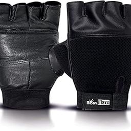 BODY MAXX Leather Gym Gloves (Black)-43