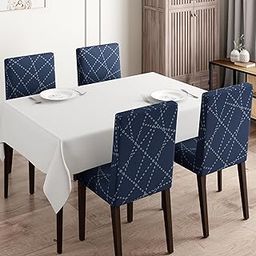 Wakefit Printed Chair Cover | Elastic Stretchable Dining Table Chair Cover 4 Seater | Removable & Washable Slip Cover | Chair Seat Protector | Bekam | Set of 4-image-15
