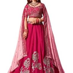 Beautiful Pink Sequins Silk Bridesmaid Lehenga Choli With Dupatta-image-88