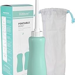 Portable Bidet for Toilet, Handheld Personal Bidet On-the-Go, Travel Bide 400ml Extra Long Pointed Nozzle Spray for Childbirth, Personal Hygiene, Outdoor, Camping with Travel Bag- 14.07oz/ Green-image-64