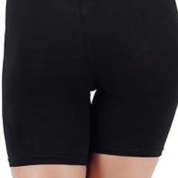 Poly Spandex Women Biker Yoga Shorts High Waisted Athletic Running Workout Gym Cycling Shorts Tummy Control (+1) Black-image-92